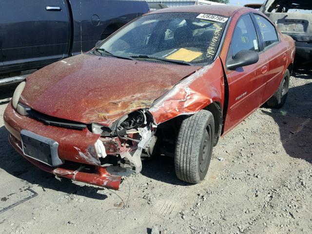 1B3ES46C4YD840880 - 2000 DODGE NEON BASE ORANGE photo 2