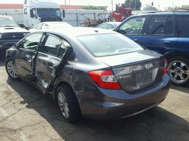 2HGFB2F96CH575842 - 2012 HONDA CIVIC EXL GRAY photo 3