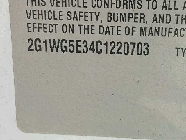 2G1WG5E34C1220703 - 2012 CHEVROLET IMPALA LT 白色 照片 10