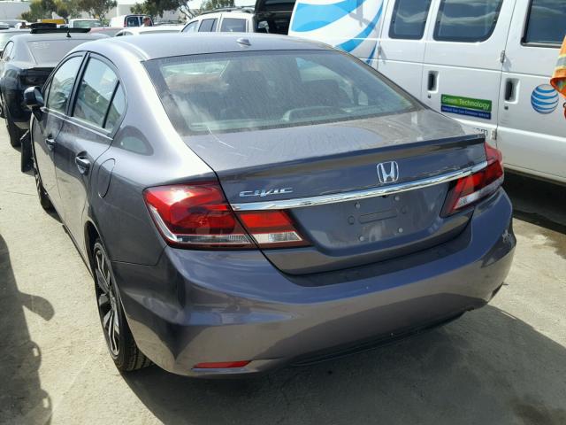 19XFB2F93FE255666 - 2015 HONDA CIVIC EXL GRAY photo 3