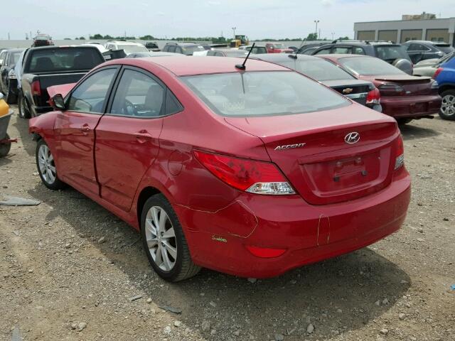 KMHCU4AE6EU753921 - 2014 HYUNDAI ACCENT RED photo 3