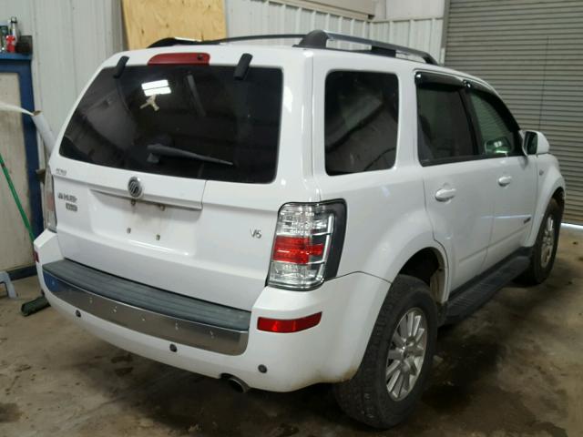 4M2CU87118KJ01671 - 2008 MERCURY MARINER PR WHITE photo 4