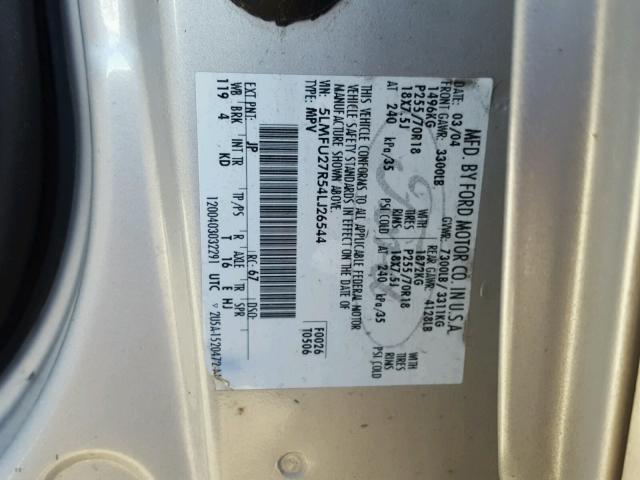 5LMFU27R54LJ26544 - 2004 LINCOLN NAVIGATOR 银色 照片 10