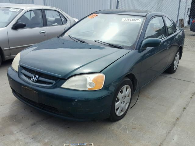 1HGEM229X1L023627 - 2001 HONDA CIVIC SI GREEN photo 2