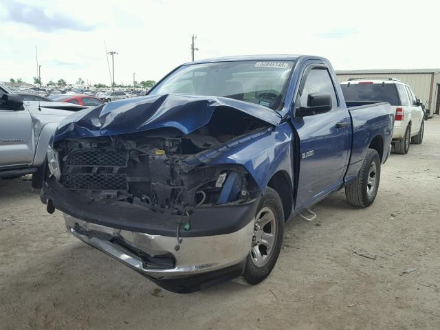 3D7JB1EK8AG191359 - 2010 DODGE RAM 1500 BLUE photo 2