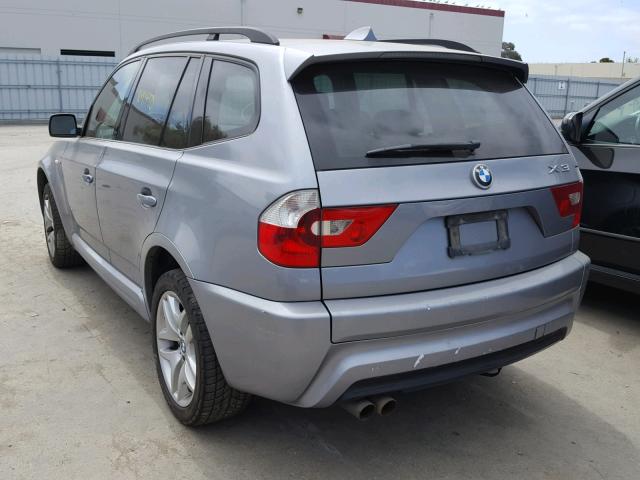 WBXPA93406WD25595 - 2006 BMW X3 3.0I GRAY photo 3