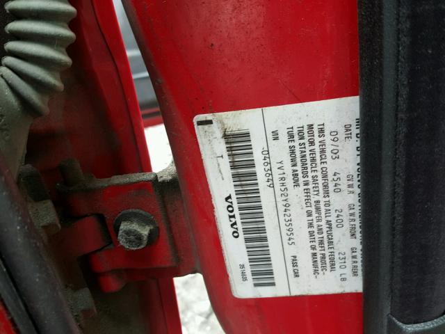 YV1RH52Y942359545 - 2004 VOLVO S60 R 红色 照片 10