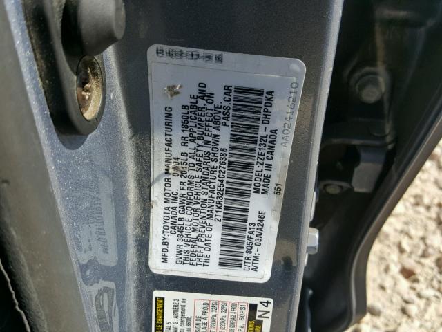 2T1KR32E54C276386 - 2004 TOYOTA MATRIX BLUE photo 10
