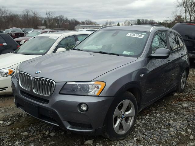 5UXWX5C5XCL721356 - 2012 BMW X3 XDRIVE2 GRAY photo 2