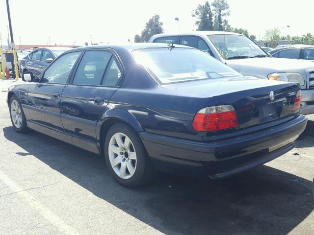 WBAGG83401DN87749 - 2001 BMW 740 I AUTO BLUE photo 3