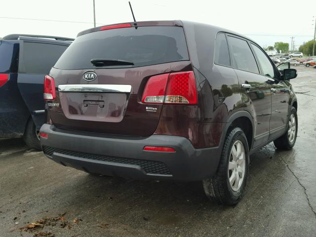 5XYKT3A19BG089962 - 2011 KIA SORENTO BA MAROON photo 4