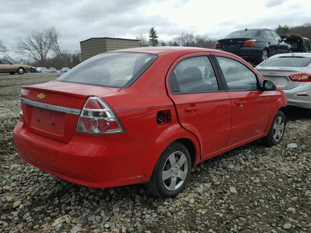 KL1TD5DE0BB136079 - 2011 CHEVROLET AVEO LS RED photo 4