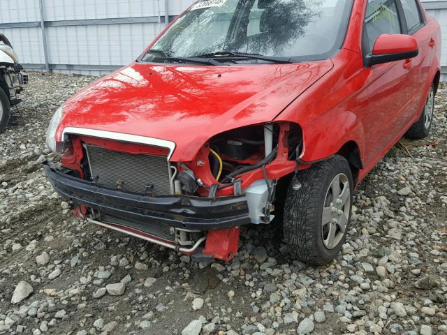 KL1TD5DE0BB136079 - 2011 CHEVROLET AVEO LS RED photo 9