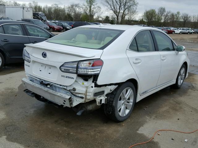 JTHBB1BA0A2027279 - 2010 LEXUS HS 250H WHITE photo 4