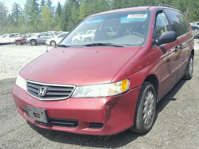 2HKRL18582H519131 - 2002 HONDA ODYSSEY LX MAROON photo 2