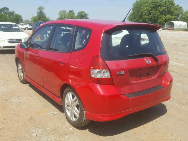 JHMGD38657S051410 - 2007 HONDA FIT S RED photo 3