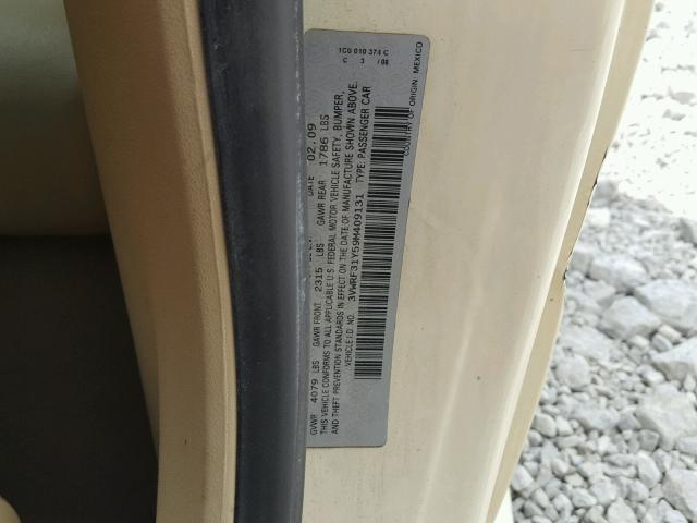 3VWRF31Y59M409131 - 2009 VOLKSWAGEN NEW BEETLE 米色 照片 10