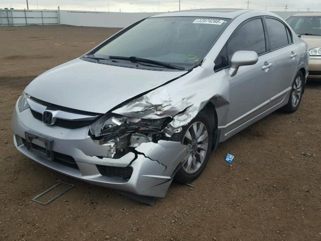 1HGFA16909L017784 - 2009 HONDA CIVIC EXL GRAY photo 2
