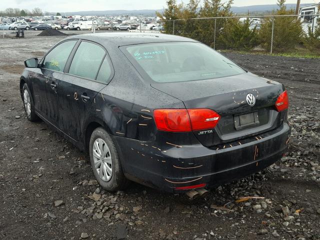 3VW2K7AJ6DM236848 - 2013 VOLKSWAGEN JETTA BASE BLACK photo 3