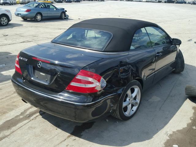 WDBTK65J35F160856 - 2005 MERCEDES-BENZ CLK 320 BLACK photo 4