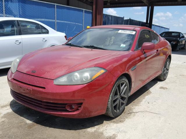 KMHHM66D67U258929 - 2007 HYUNDAI TIBURON GS RED photo 2