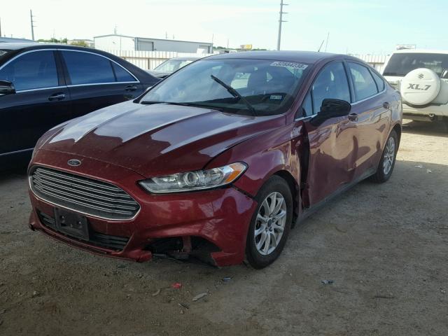3FA6P0G76FR136642 - 2015 FORD FUSION S RED photo 2