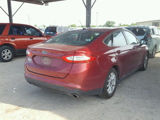 3FA6P0G76FR136642 - 2015 FORD FUSION S RED photo 4