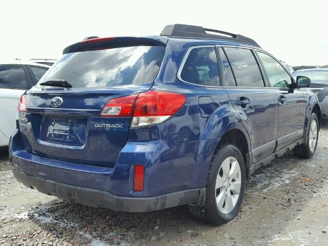 4S4BRCBC5B3329278 - 2011 SUBARU OUTBACK BLUE photo 4