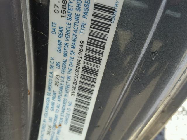 3VWCB21C82M410649 - 2002 VOLKSWAGEN NEW BEETLE Boz foto 10