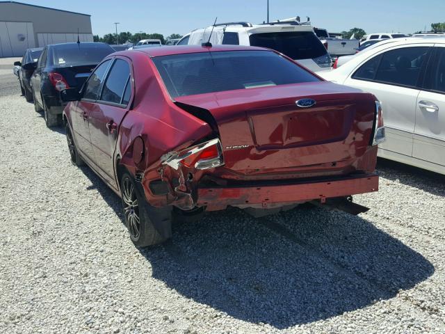 3FAHP06Z47R197257 - 2007 FORD FUSION S RED photo 3