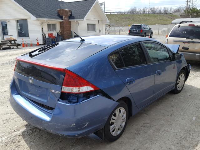 JHMZE2H59AS009515 - 2010 HONDA INSIGHT LX BLUE photo 4