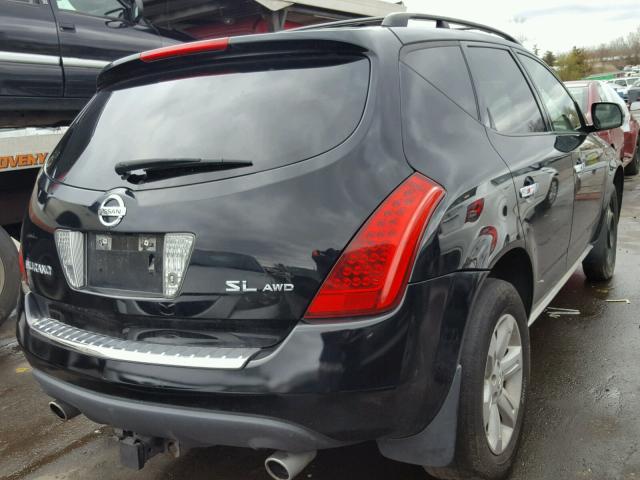 JN8AZ08W97W616648 - 2007 NISSAN MURANO SL BLACK photo 4