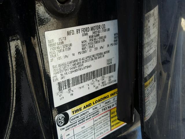 5LMJJ2H55DEL07243 - 2013 LINCOLN NAVIGATOR 黑色 照片 10