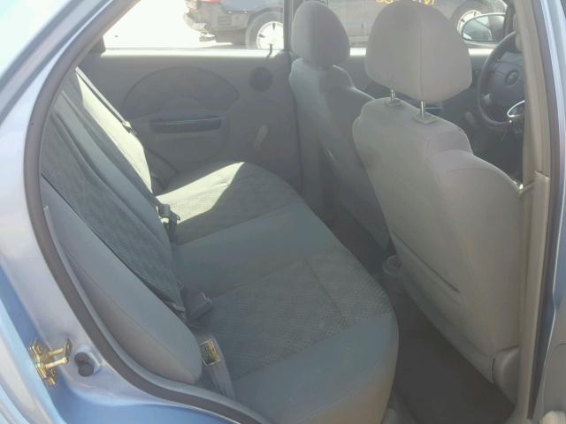 KL1TD52645B455498 - 2005 CHEVROLET AVEO BASE Niebieski zdjęcie 6