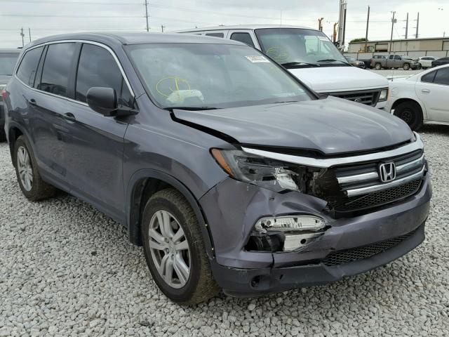 5FNYF5H13GB006687 - 2016 HONDA PILOT LX GRAY photo 1