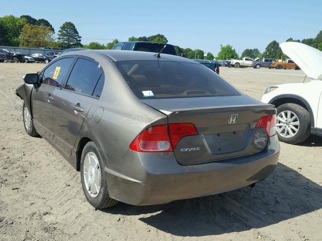 JHMFA36236S022510 - 2006 HONDA CIVIC HYBR BROWN photo 3