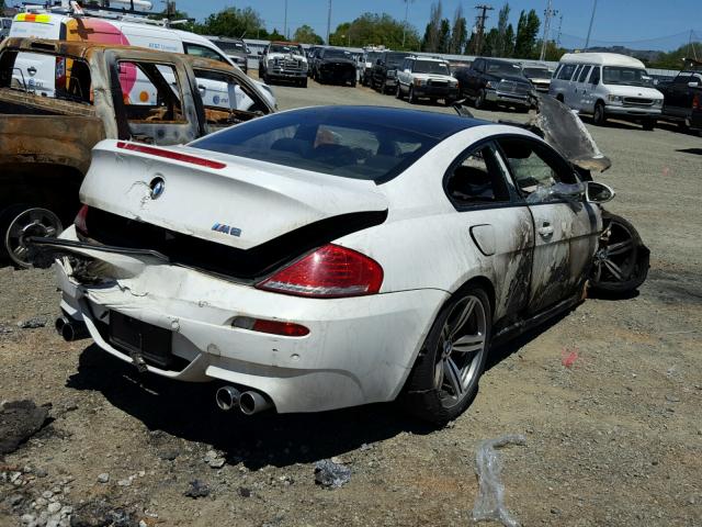 WBSEH93508CY24318 - 2008 BMW M6 WHITE photo 4