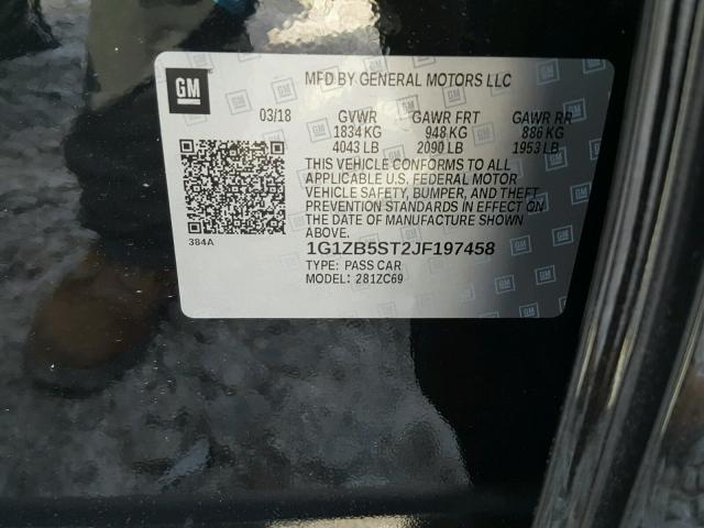 1G1ZB5ST2JF197458 - 2018 CHEVROLET MALIBU LS Qara foto 10