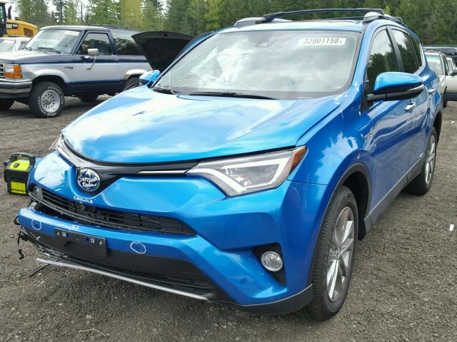 JTMDJREV5JD195577 - 2018 TOYOTA RAV4 HV LI BLUE photo 2