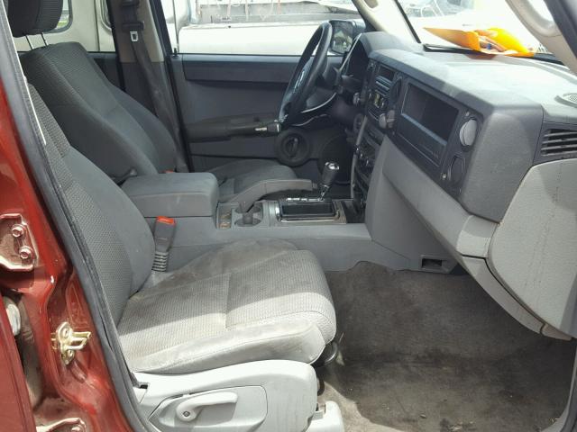 1J8HH48KX7C511984 - 2007 JEEP COMMANDER BURGUNDY photo 5