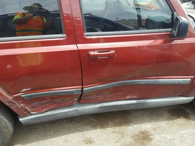 1J8HH48KX7C511984 - 2007 JEEP COMMANDER BURGUNDY photo 9