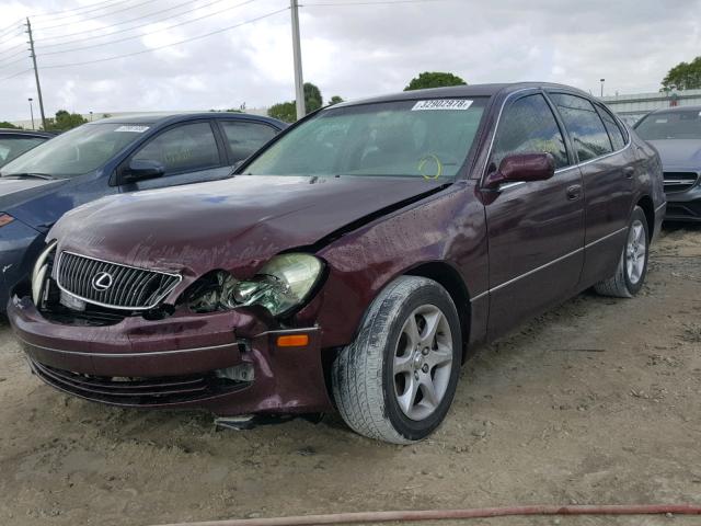 JT8BD69S450204018 - 2005 LEXUS GS 300 BURGUNDY photo 2