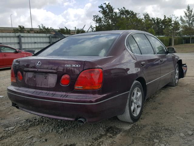 JT8BD69S450204018 - 2005 LEXUS GS 300 BURGUNDY photo 4