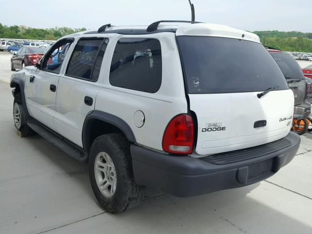 1D4HS38NX3F582000 - 2003 DODGE DURANGO SP WHITE photo 3