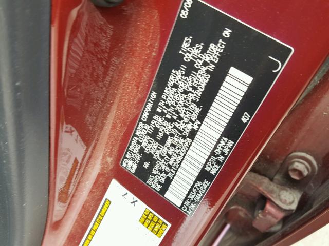 JTLKT324964092958 - 2006 TOYOTA SCION XB წითელი ფოტო 10