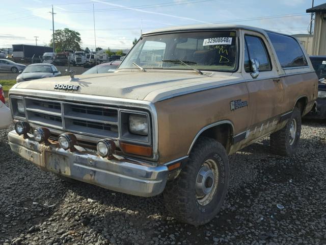 3B4GW12W5GM643453 - 1986 DODGE RAMCHARGER BROWN photo 2