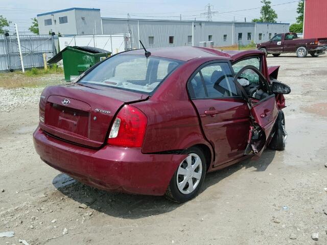 KMHCN45CX7U146641 - 2007 HYUNDAI ACCENT MAROON photo 4