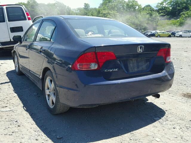 1HGFA168X8L065945 - 2008 HONDA CIVIC EX BLUE photo 3