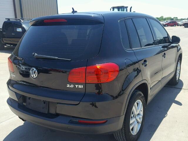 WVGAV7AX8CW505825 - 2012 VOLKSWAGEN TIGUAN S BLACK photo 4