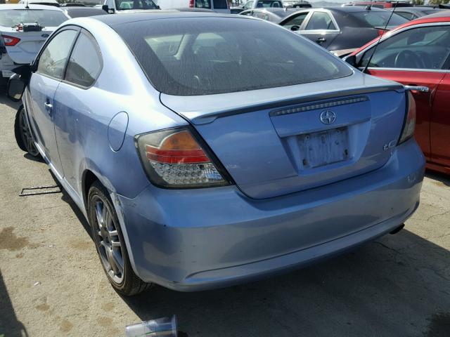 JTKDE167380221741 - 2008 TOYOTA SCION TC BLUE photo 3